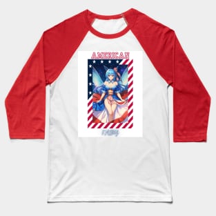 Patriotic Sky Fairy Baseball T-Shirt